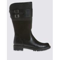 M&S Collection Block Heel Strap Boots with Insolia Flex