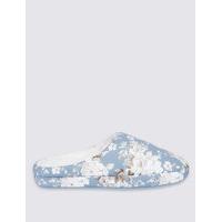 ms collection floral print mule slippers