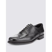 ms collection extra wide fit leather brogue shoes