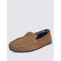 M&S Collection Suede Moccasin Slippers with Thinsulate