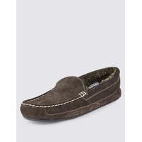 M&S Collection Suede Moccasin Slippers with Thinsulate