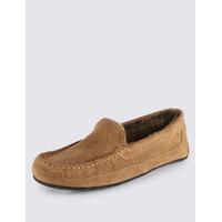 M&S Collection Suede Moccasin Slippers with Thinsulate