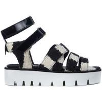 msgm striped black and white canvas sandal womens sandals in white