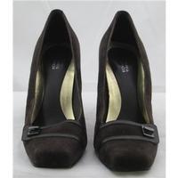 M&S, size 4.5 brown suede retro court shoes