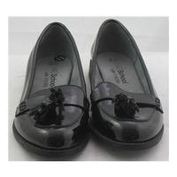 M&S School, size 13/32 black patent leather loafers