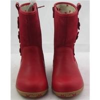 M&S, size 7/24 kids red leather & suede two tone boots