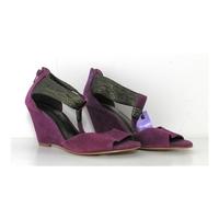 ms autograph size 4 suede stain away magenta and shimmer mauve strap o ...