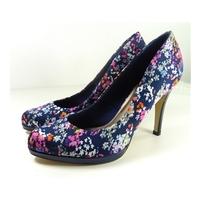 M&S Collection Size 5.5 Shoes, Navy Blue With Flowers