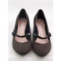 M&S, size 4 brown & black spotted Mary Jane style shoes