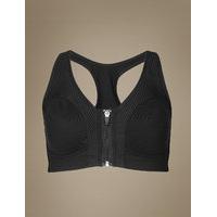 M&S Collection Extra High Impact Zip Front Non-Wired Sports Bra A-G