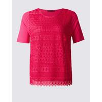 ms collection plus lace front short sleeve t shirt