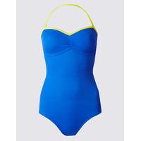 M&S Collection Colour Block Secret Slimming Bandeau Swimsuit