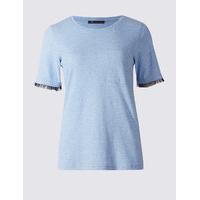 M&S Collection Cotton Rich Ruffle Sleeve T-Shirt