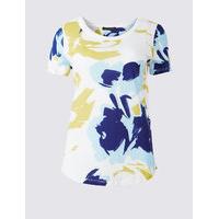 M&S Collection Pure Cotton Painted Print T-Shirt
