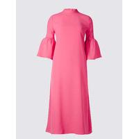 M&S Collection Tie Back Flared Sleeve Tunic Midi Dress