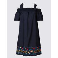M&S Collection Pure Cotton Embroidered Swing Dress