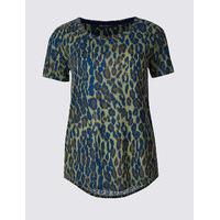 ms collection leopard print short sleeve t shirt