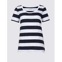 ms collection pure supima cotton striped t shirt