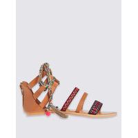 M&S Collection Leather Lace-up Rope Tie Sandals