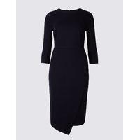 M&S Collection Wrap 3/4 Sleeve Bodycon Midi Dress