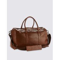 M&S Collection Pebble Grain Leather Holdall