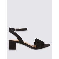 M&S Collection Suede Block Heel Ruffle Sandals