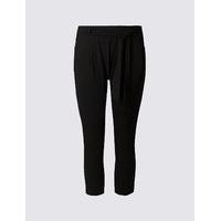 M&S Collection PLUS Tie Waist Tapered Leg Trousers