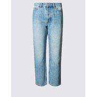 M&S Collection Mid Rise Cropped Straight Leg Jeans