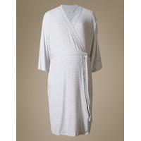 M&S Collection Maternity Striped Short Dressing Gown