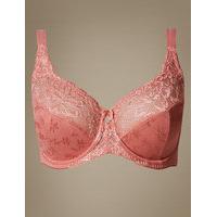 ms collection floral jacquard lace underwired full cup bra a h