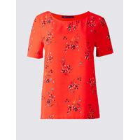 M&S Collection Ditsy Print Short Sleeve T-Shirt