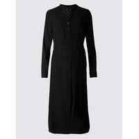 M&S Collection Long Sleeve Shirt Midi Dress with Belt