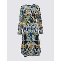 M&S Collection Multi Embroidered Long Sleeve Midi Dress