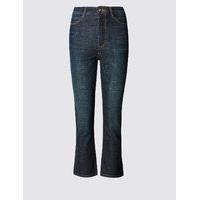 M&S Collection Flared Mid Rise Cropped Jeans