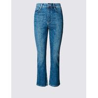 M&S Collection Flared Mid Rise Cropped Jeans