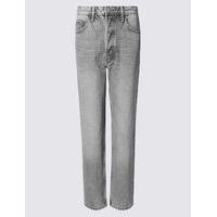 M&S Collection Mid Rise Cropped Straight Leg Jeans