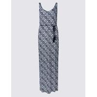 M&S Collection Geometric Print Maxi Dress with Belt
