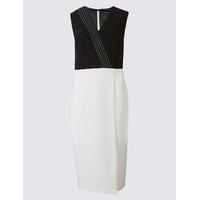 M&S Collection Contrast Stitch Wrap Shift Midi Dress