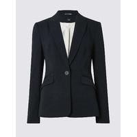 M&S Collection Grosgrain Trim Single Button Jacket