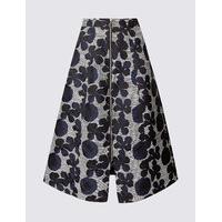 M&S Collection Jacquard Floral Print A-Line Midi Skirt