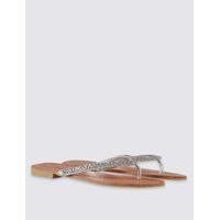 M&S Collection Skinny Diamante Flip-flops