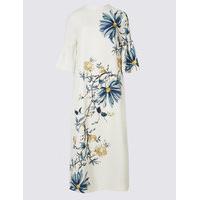 M&S Collection Floral Print Flared Sleeve Tunic Midi Dress