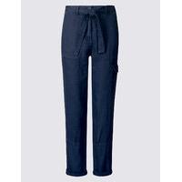 M&S Collection Pure Linen Straight Leg Trousers