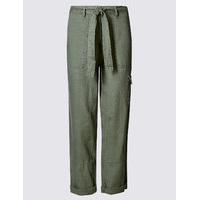 ms collection pure linen straight leg trousers