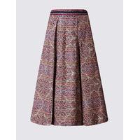 M&S Collection Cotton Rich Jacquard A-Line Midi Skirt