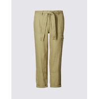 M&S Collection Pure Linen Straight Leg Trousers