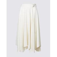 M&S Collection Buckle Detail Handkerchief Hem Midi Skirt