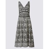 M&S Collection Floral Lace Sleeveless Skater Dress