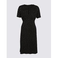 M&S Collection Spotted Ruffle Short Sleeve Skater Dress
