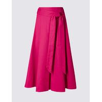 ms collection cotton rich tie detail a line midi skirt